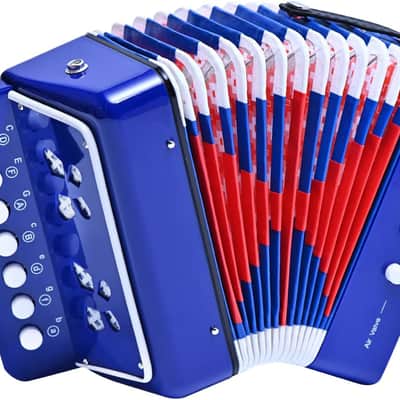 Kids Accordion 10 keys Button Accordian,Musical Toy Instrument,Mini Accordion for Children Beginners (Blue) image 1