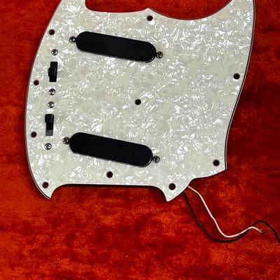 Original Fender Mustang Pickups 1972 1973 grey bottom with switches pickguard cover music master Duo sonic stratocaster image 7
