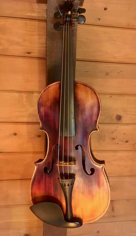 "Stainer" Violin Full sized 4/4 labeled 1697 Shaded dark brown image 1