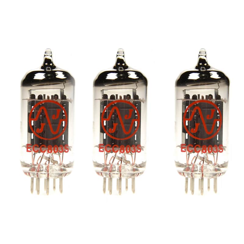 JJ ECC803/12AX7 Long Plate Preamp Tube 3 Pack Bundle image 1