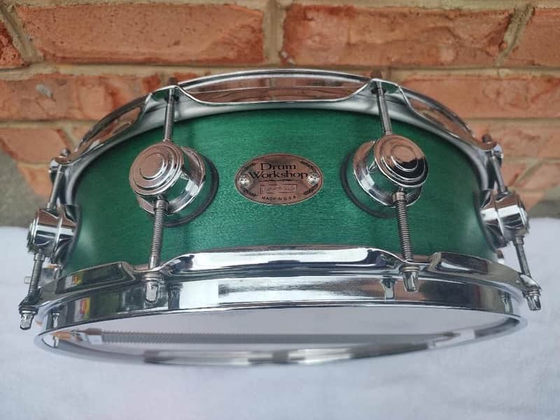 DW Drum Workshop Oct. 1999 - Rare Green Matte 5"x14" Snare Drum. MINT! image 1