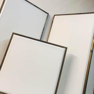 Acoustic Panels (SET OF 3) White & Walnut Framed (4ft x 2ft) and (2ft x 2ft) image 2