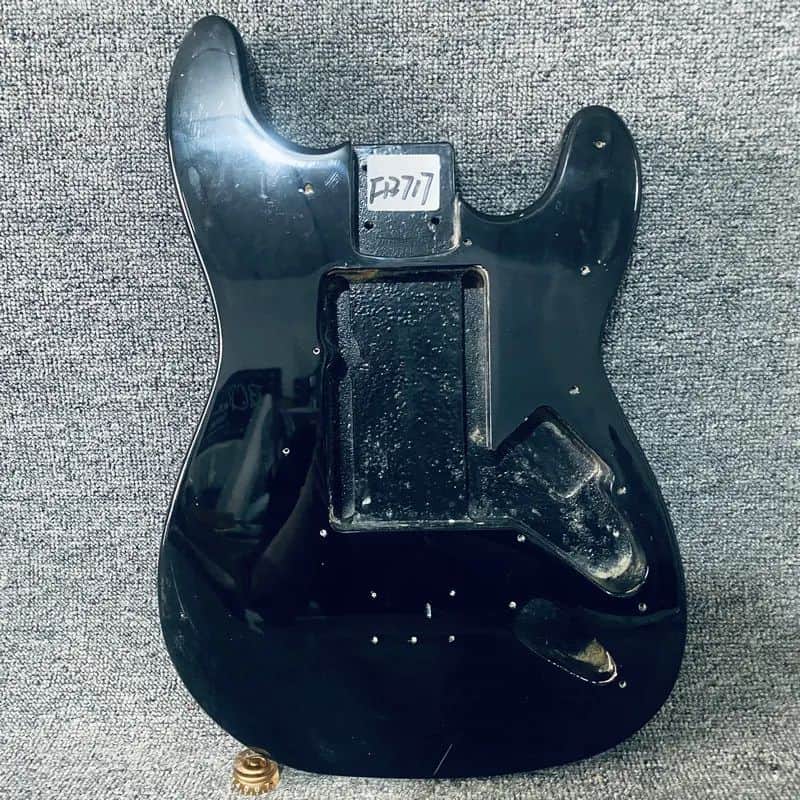 Stratocaster Strat Style Guitar Body in Black, Fixed Bridge image 1