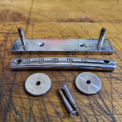 Vintage RARE 1965 Teisco Del Ray Electric Guitar Curved Radius Chrome Adjustable Bridge Luthier Parts image 2