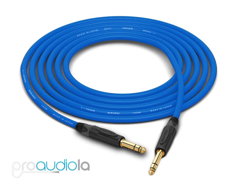 Canare Quad Cable L-4E6S | Neutrik Gold 1/4" TRS to 1/4" TRS | Blue 40 Feet | 40 Ft. | 40' image 1