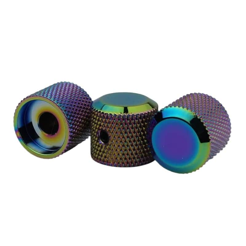 3pcs Rainbow finish Guitar and Bass Metal Control Knobs image 1