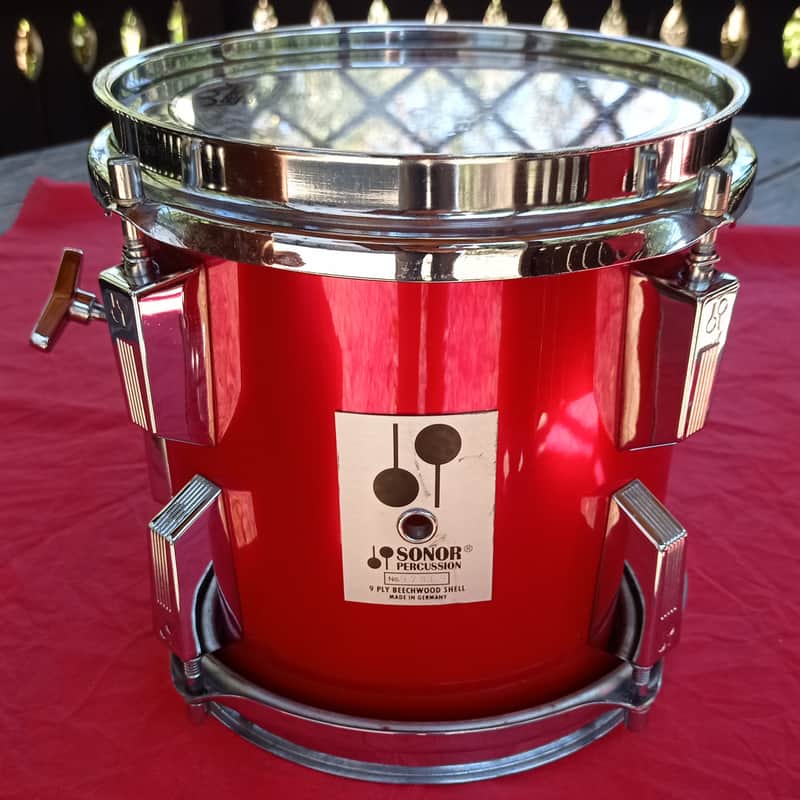 Ultra Rare Vintage 1987 Sonor Phonic Plus 8x8" Tom - Candy Apple Red - Excellent Condition image 1