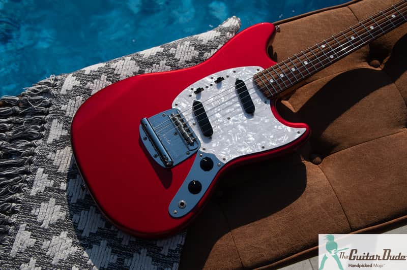 2011 Fender MG-69 '69 Mustang Reissue - Candy Apple Red w Matching Headstock - Pro Set Up w Perfect Frets/Action/Intonation!
