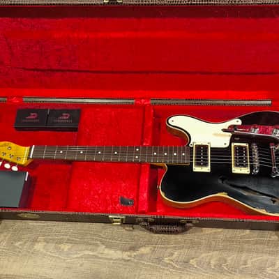 MyDream Partcaster Custom Built - Relic Black Thinline Gibson Scale Duesenberg image 2