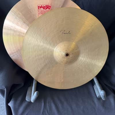Paiste 15" Signature/Vintage Paiste 2002 Custom Hybrid Hi-Hats | Signature Medium Light Top (1075g) | 1982 Paiste 2002 Heavy Bottom (1264g) image 1