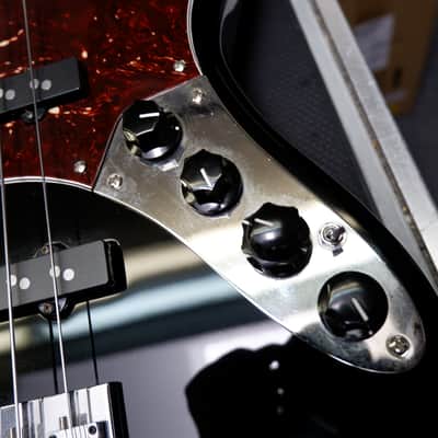 Warmoth J-style Custom Bass - Black with Tortoise Pickguard - Hard Case Included image 23