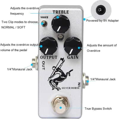 Mosky Mini Silver Horse Effect Pedal Overdrive Pedal for Electric Guitar (Price includes the import duty for US buyer) image 4