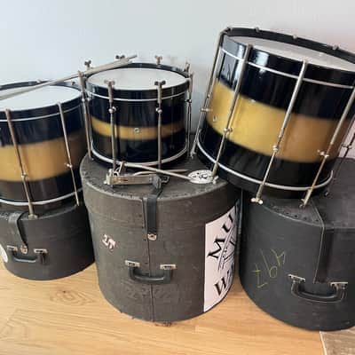 Decolite 3-pc Drum Kit Black Gold Duco Bop Sizes 12/14/16 Ludwig/WFL Shells w/ Hard Cases image 9