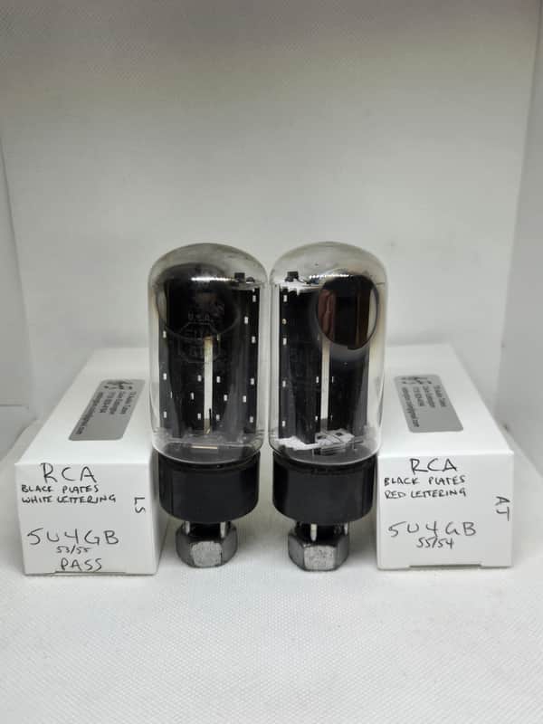 RCA 5U4GB Black Plate Rectifier Matched Pair NOS 5U4 image 1