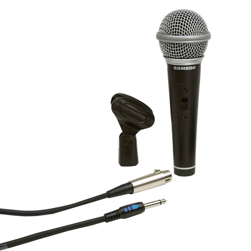 Samson R21S Dynamic Cardiod Handheld Microphone w Mic Clip, Cable & Adapter image 1