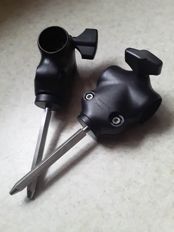 Pair of Matching Roland V-drum Pad Mount Clamps with Mounting Rods (*Sale Ends Soon*) image 1