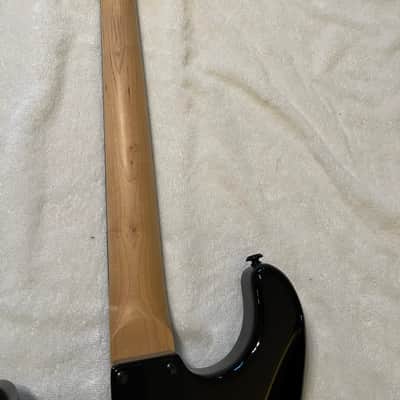 Agile Agile Fretless S-Style – Ebony Board + Hard Case 2019 - Black Transparent Flamed Maple body and neck image 1