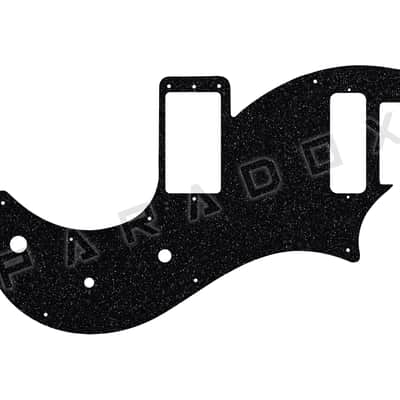 Custom Pickguard For 2024 - 2026 Made in America PRS S2 Vela Narrowfield Humbucker - Black Sparkle Acrylic .112"