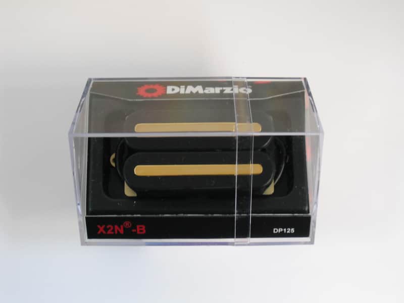 DiMarzio X2N-B  BASS Humbucker Black W/Gold Rails DP-125 image 1