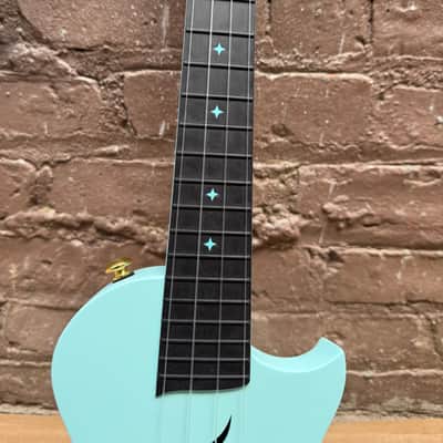 Enya Nova U Mini Soprano Ukulele 21" Carbon Fiber – Seafoam Blue – Good Condition – No Case image 3