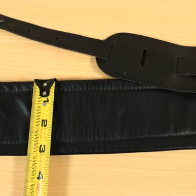 LM Leather Guitar Strap 3" Inch Bass Padded Cushion Black image 4