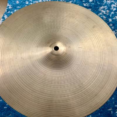 14” PAPER THIN 1960s EARLY Zildjian A NEW BEAT Hihats 781g 894g image 5