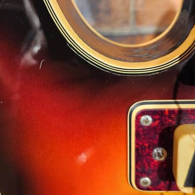Vintage 1960s Ventura Semi-Hollow Electric Guitar Sunburst image 6
