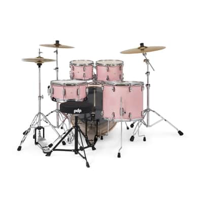 PDP Mainstage 5-Piece Complete Drum Kit with Hardware and Paiste 101 Cymbals (Pale Rose) image 3
