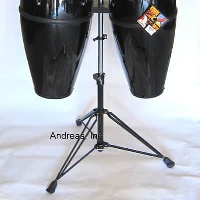 Toca Synergy Series Fiberglass Conga Drum Set w/ Stand - Black image 1