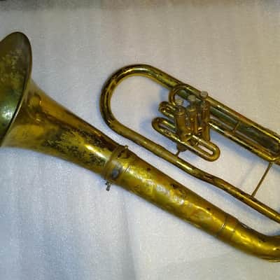 Buescher Elkhart Baritone/Tuba, USA, Lacquered Brass, missing MP stem image 6