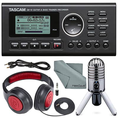 Guitar Studio Bundle Including Tascam GB-10 - USB Guitar/Bass Trainer/Recorder + Samson SR 550 Over-Ear Studio Headphones + Samson Meteor Mic USB Studio Microphone + Auxiliary Cable image 11