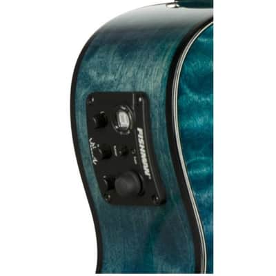 Lanikai Quilted Maple Blue Stain Concert Acoustic/Electric Concert Ukulele +Case | Authorized Dealer image 5