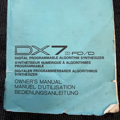 Yamaha DX7ii FD/D Owners Manual