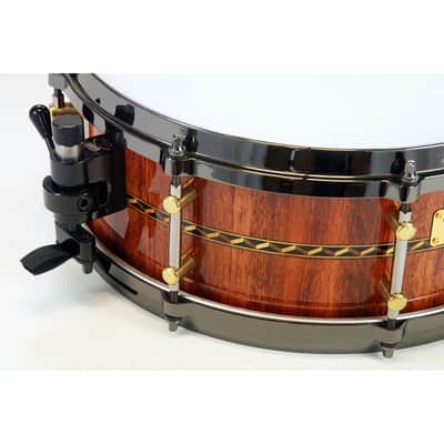 Carolina Drumworks Bubinga Stave Snare 5x13  Clear Gloss with Inlay image 3