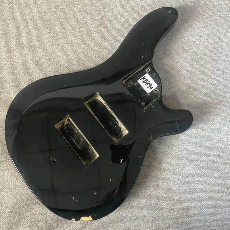 Black 6 String Bass Guitar Basswood Body image 1