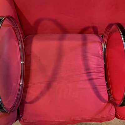 Pearl 22 Steel/Chrome Bass Drum Hoops 1978 - Black Inlay image 2
