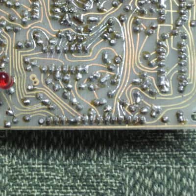 for parts / for repair DOD circuit board with parts on it for 575-A Flanger (Analog Flanger) NO casing, NO bottom plate, NO controls, NO switch, NO knobs, NO jacks, NO wires, NO screws (early to mid 1980s) image 16