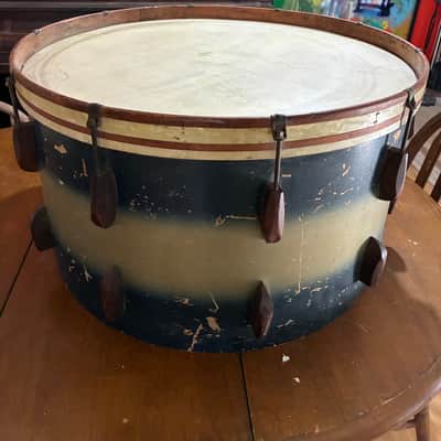 Rolling bomber Slingerland Radio King Kick 1940’s - Dark blue and silver image 8