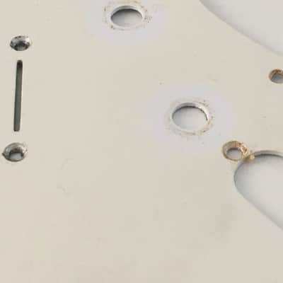 1990s Vintage 1-ply 50s Fender USA Guitar Natural Relic American Strat Pickguard Off White image 15