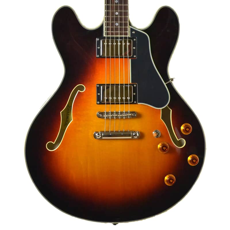 Eastman T386-SB Thinline Semi-Hollow Body Double Cut Sunburst w/HSC image 1