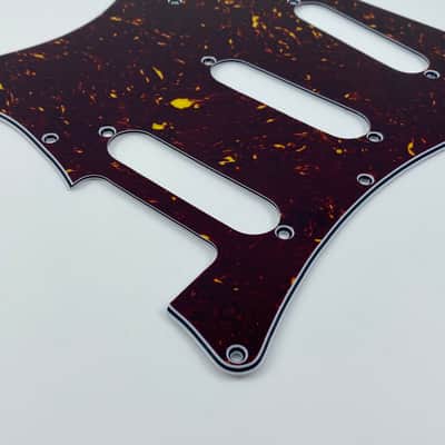 Silver Sky Se pickguard Brown tortoise & parchment pickup covers, knobs & switch tip Sliversky pick guard image 4