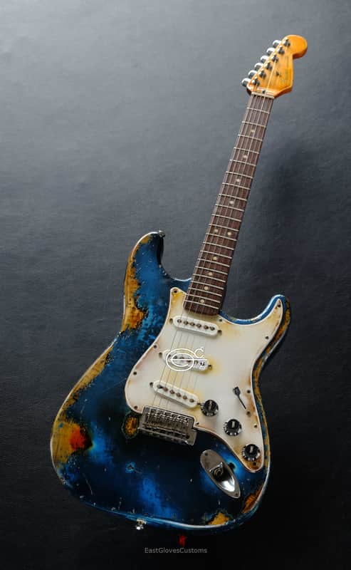 Fender Stratocaster Midnight Blue Pelham Dark Blue Heavy Relic Aged by East Gloves Customs image 1