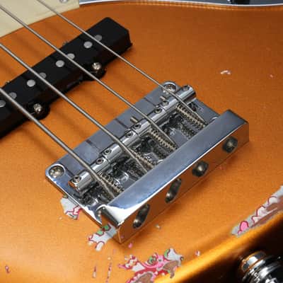 Copper Orange Metallic Over Paisley Relic 4-String J-Style Bass by Dhatarattha image 5