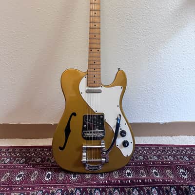 Thinline Telecaster/Partscaster w/ Bigsby (gold and white) image 1
