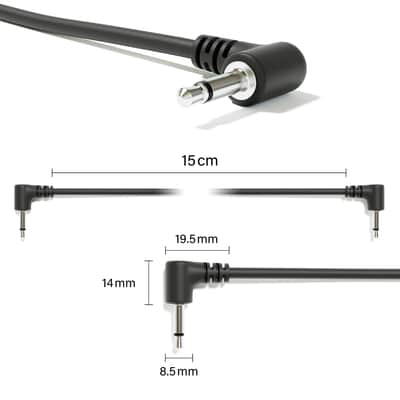 ExcelValley [Black | 120 cm - 47.24"] 5-Pack - Right Angle Mono Modular Patch Cables image 2