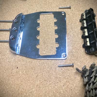 Stars Guitars Alembic Brass Bass Bridge 1970s Rickenbacker / Guild Starfire Replacement Bridge image 6
