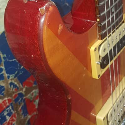 Hamer Special 1982 unique & rare union jack glitter & sparkle relic cherry & orange image 11