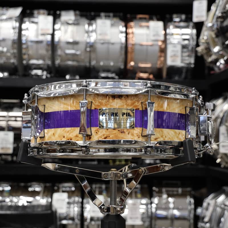 Pre-Owned Pork Pie 5x14 Maple Snare Drum Mappa Burl/Metallic Purple 2024 image 1