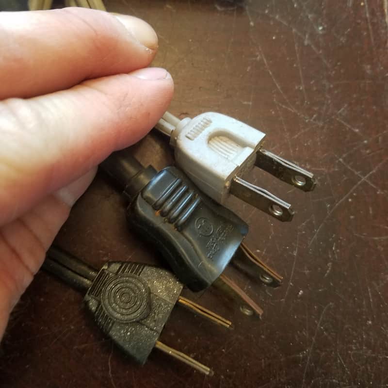 Electri-Cord one (1) 117V Power Cord Electric Cable cut Vintage non-polarized grey 1940s-1960s image 1
