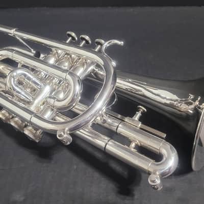 Getzen Capri 580S Cornet  ,2 Mouthpieces & soft case  .1980-1985 - Silver plated image 13